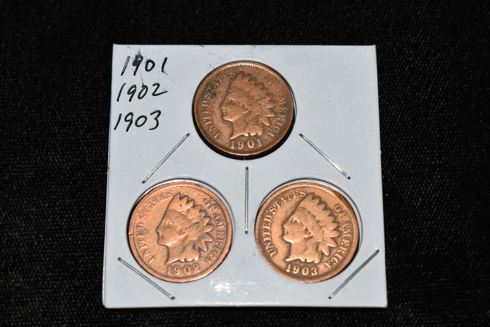 LOT OF 3 INDIAN HEAD PENNY, 1901, 1902, & 1903, ONE (1 of 3)