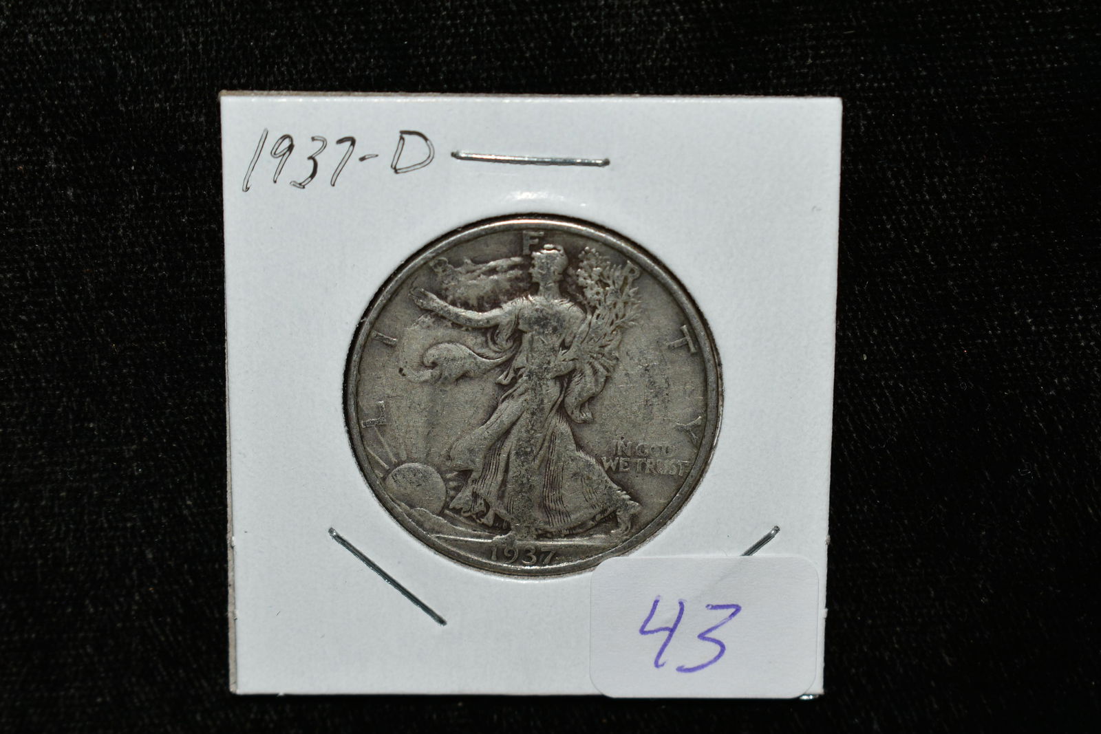 1937-D WALKING LIBERTY SILVER HALF DOLLAR (1 of 2)