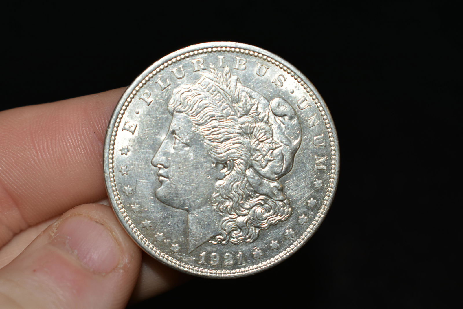 1921-D SILVER MORGAN DOLLAR, ONE OUNCE (1 of 3)