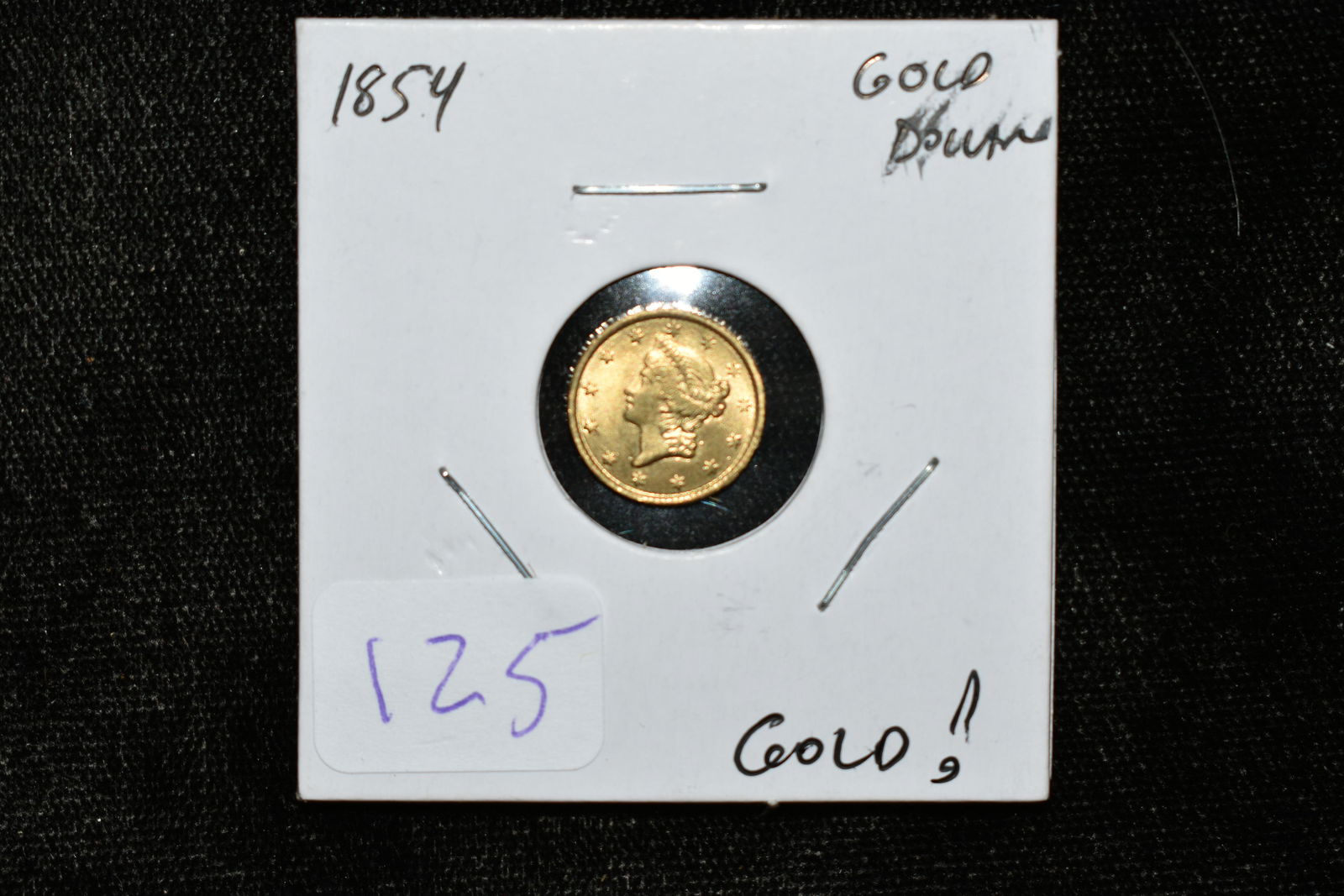 1854 GOLD $1 US DOLLAR COIN (1 of 2)