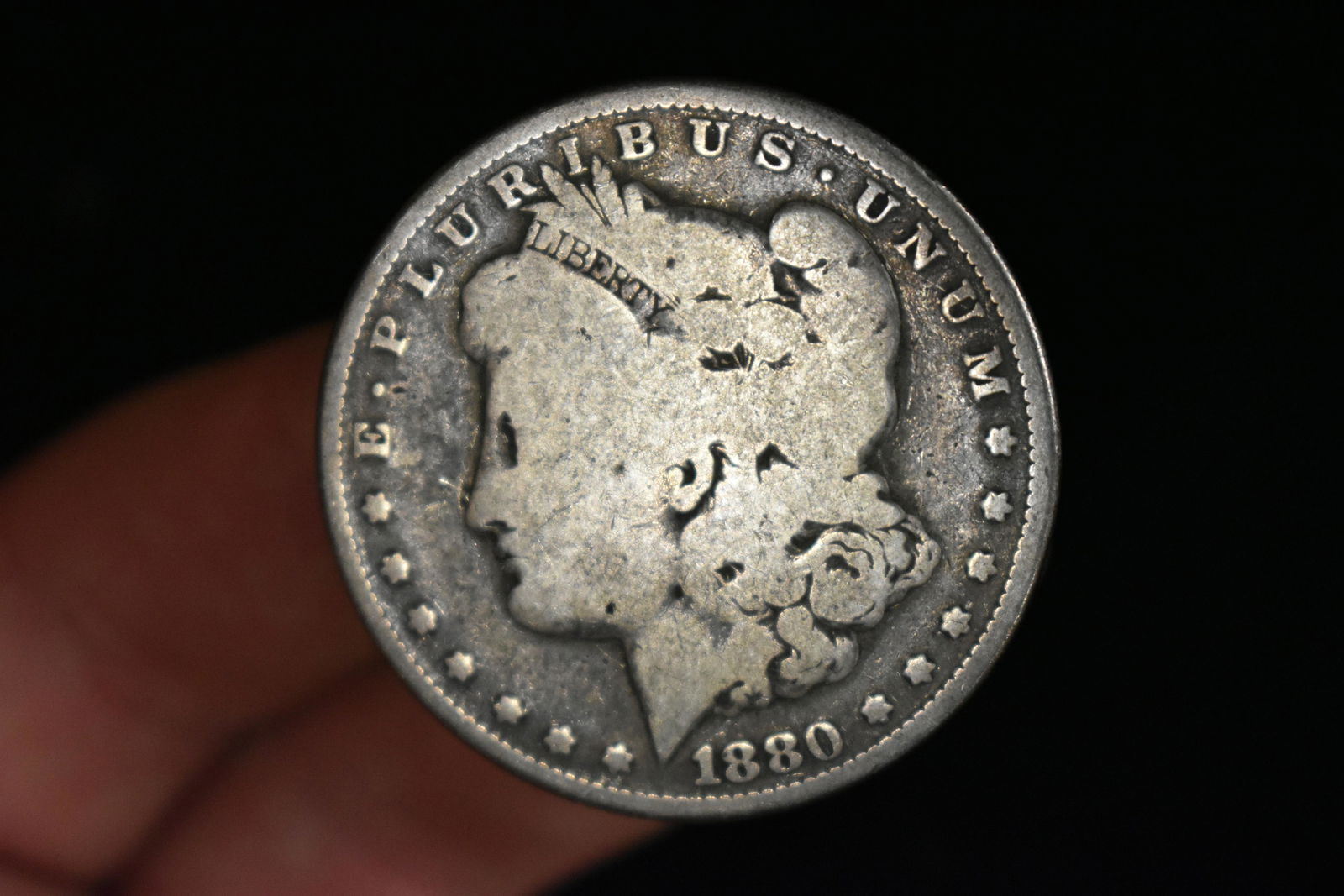 1880 MORGAN SILVER DOLLAR LOVE TOKEN (1 of 3)