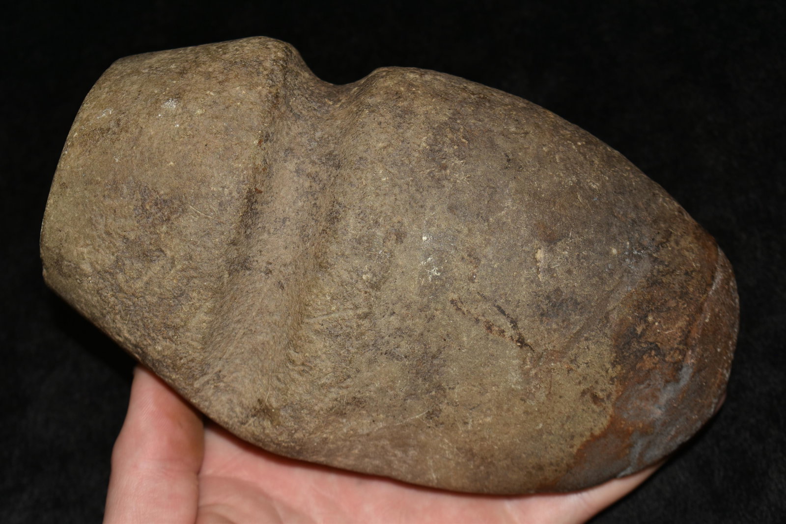 7" 3/4 Groove Axe, found in Adams Co., Illinois: 7" 3/4 Groove Axe, found in Adams Co., Illinois Excellent Form, Restoration to BitAuthentic Native American Artifact