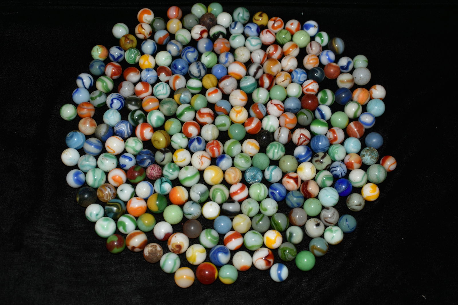 7 1/2" Jar Containing Vintage Marbles (1 of 6)