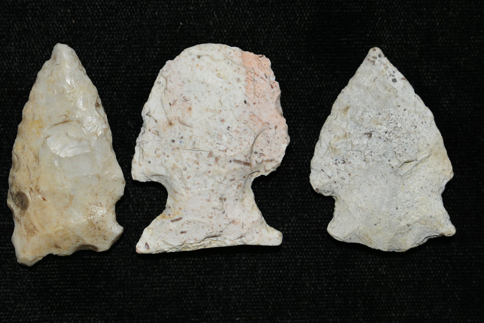 3 Arrowheads found in Lewis County, Mo by John Burford,: 3 Arrowheads found in Lewis County, Mo by John Burford, Longest one is 1 3/4"