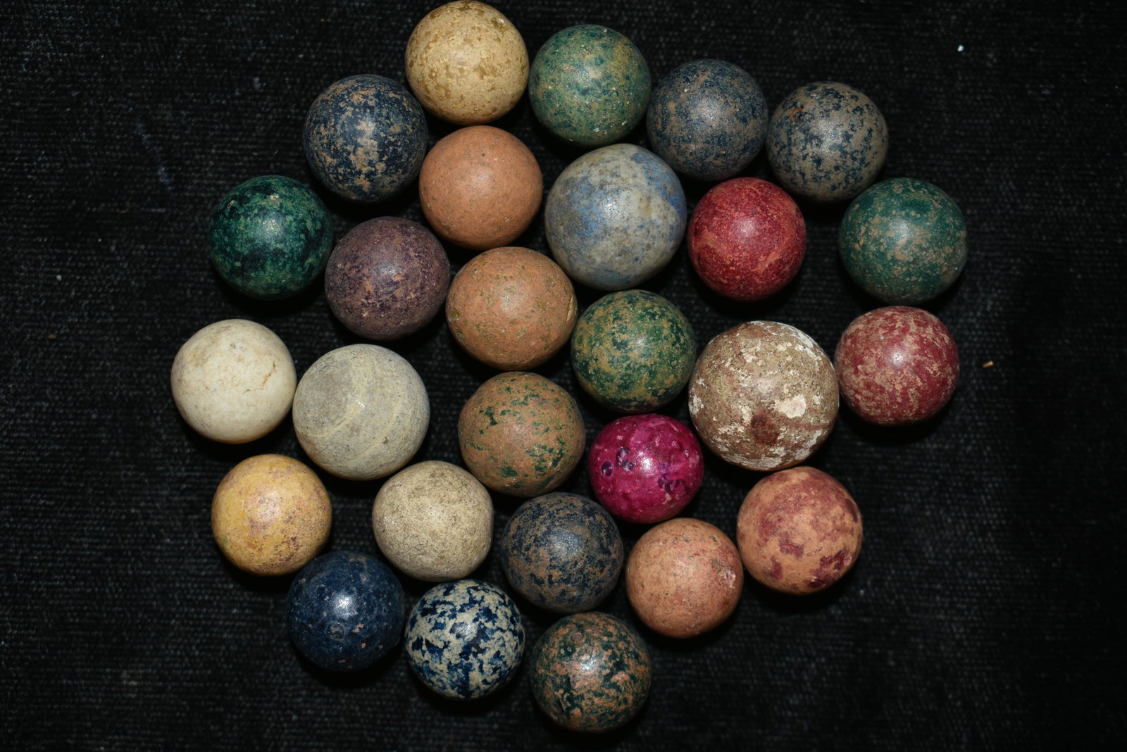 Lot of Approximately 25 Vintage Porcelain and Painted: Lot of Approximately 25 Vintage Porcelain and Painted Marbles