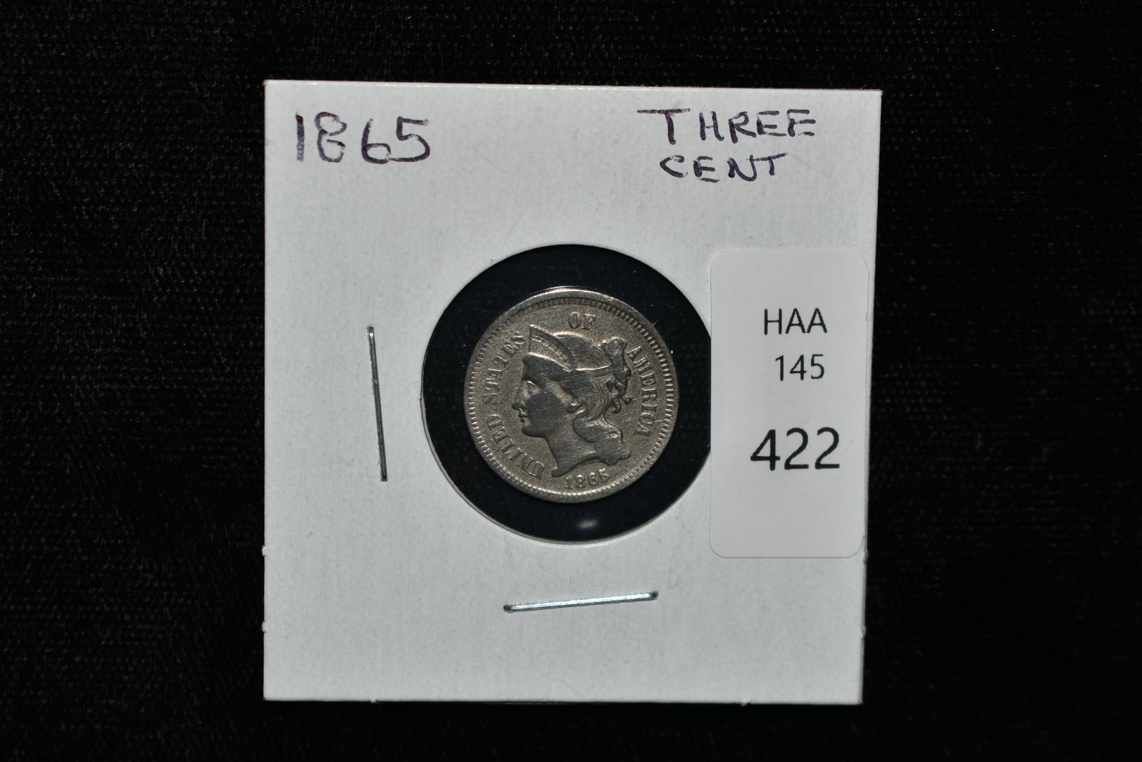 1865 Three Cent Silver Coin (1 of 2)