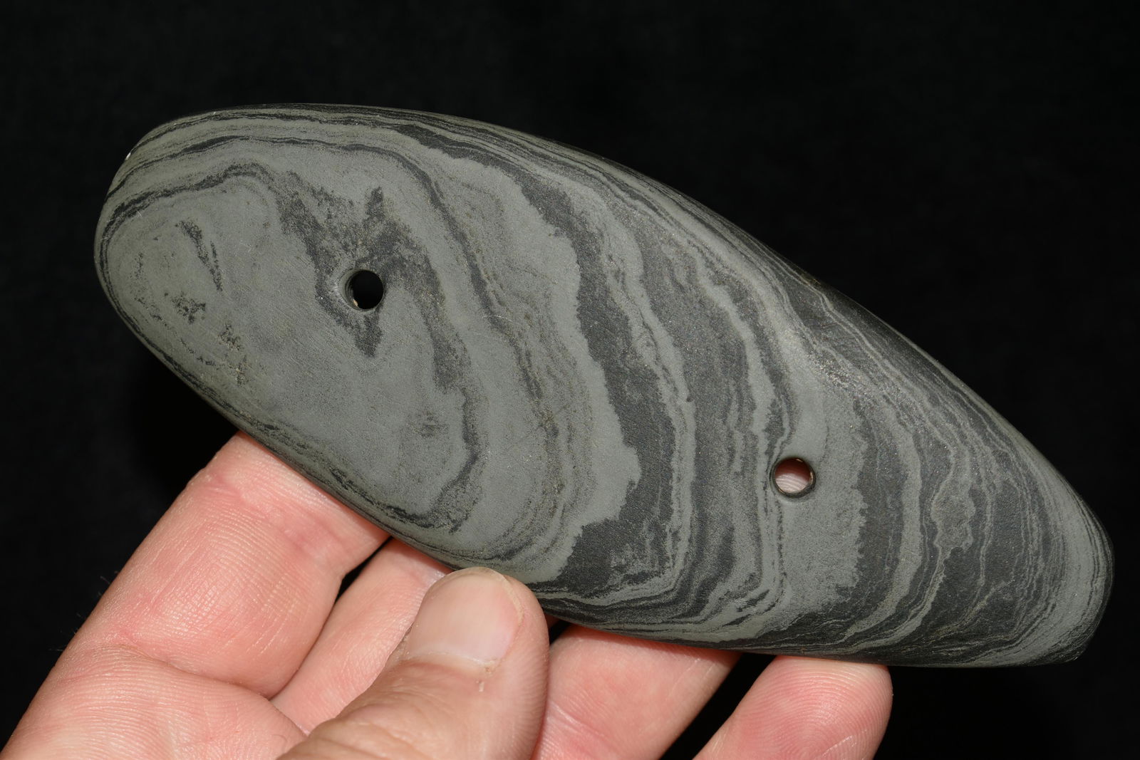 4 7/8\" Glacial Kame Gorget Hardin Co. Ohio, Bennett (1 of 4)