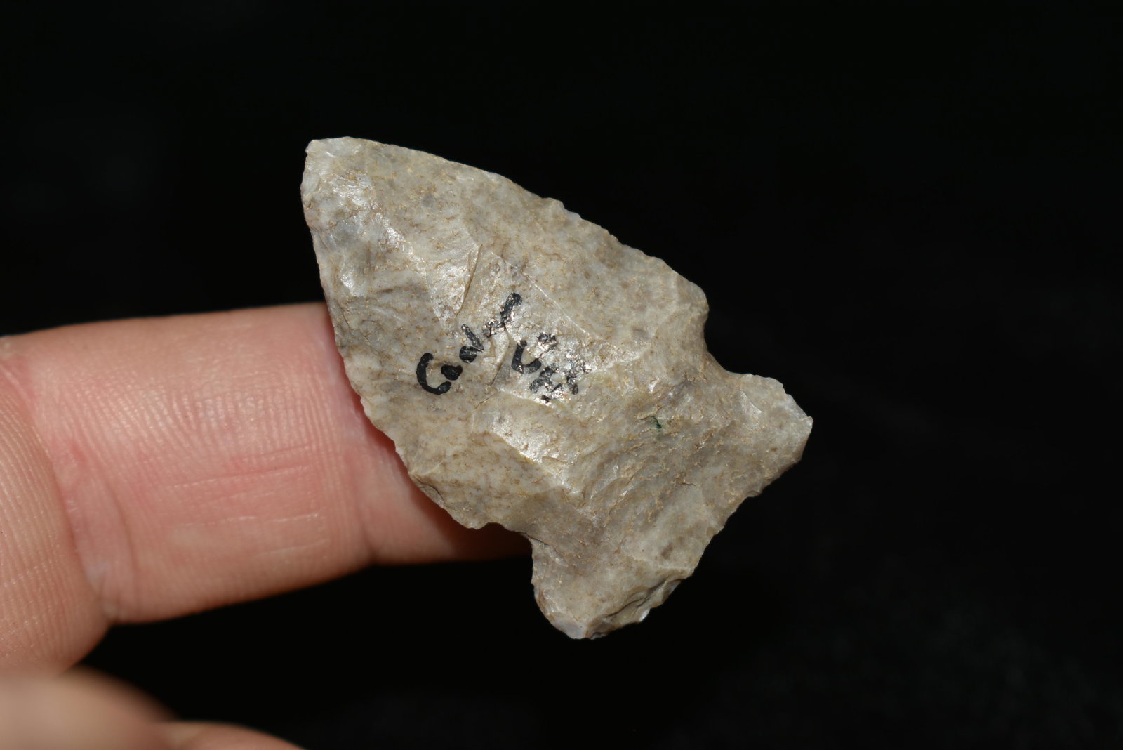 1 1/2" Robbins, Iowa, Authentic Native American: 1 1/2" Robbins, Iowa, Authentic Native American Arrowhead, Artifact