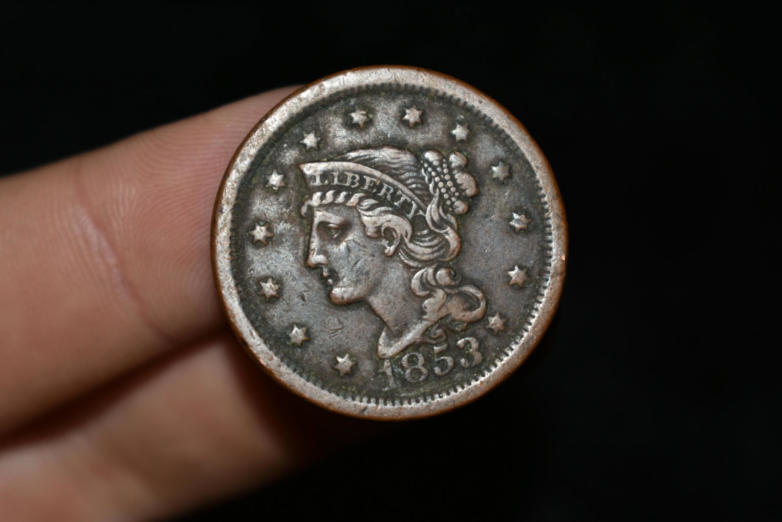 1853 LARGE CENT, EARLY US COIN, PENNY: 1853 LARGE CENT, EARLY US COIN, PENNY