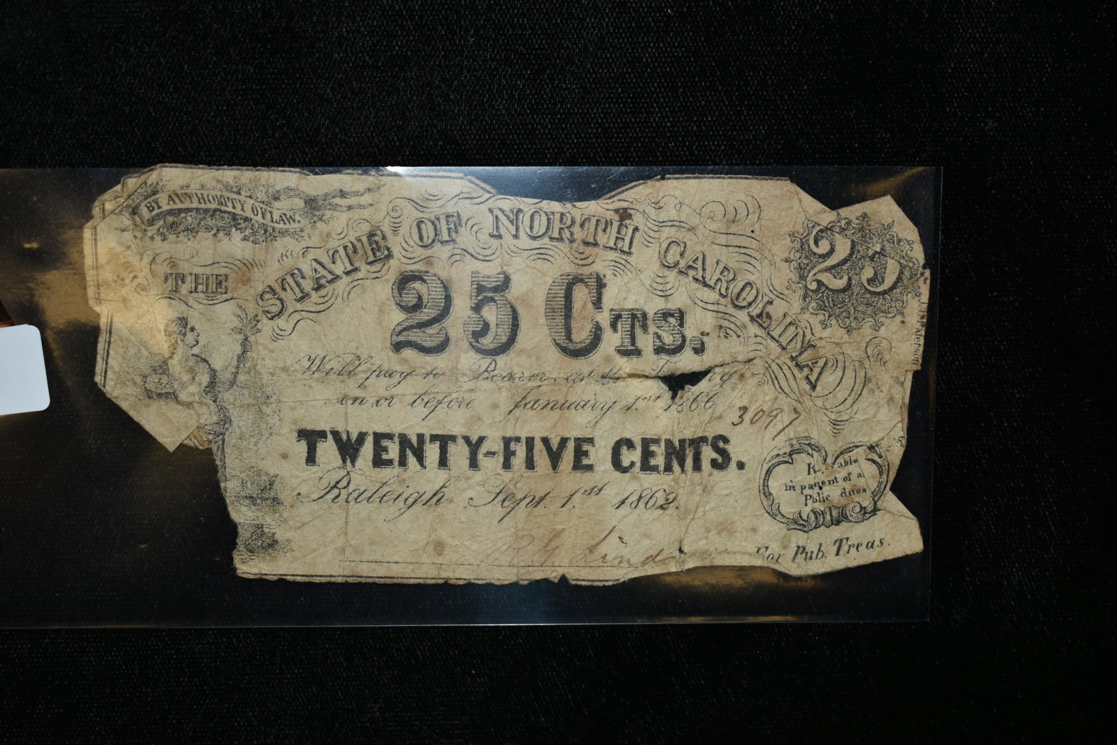 1862 CIVIL WAR FRACTIONAL CURRENCY, NORTH CAROLINA, 25: 1862 CIVIL WAR FRACTIONAL CURRENCY, NORTH CAROLINA, 25 CENTS