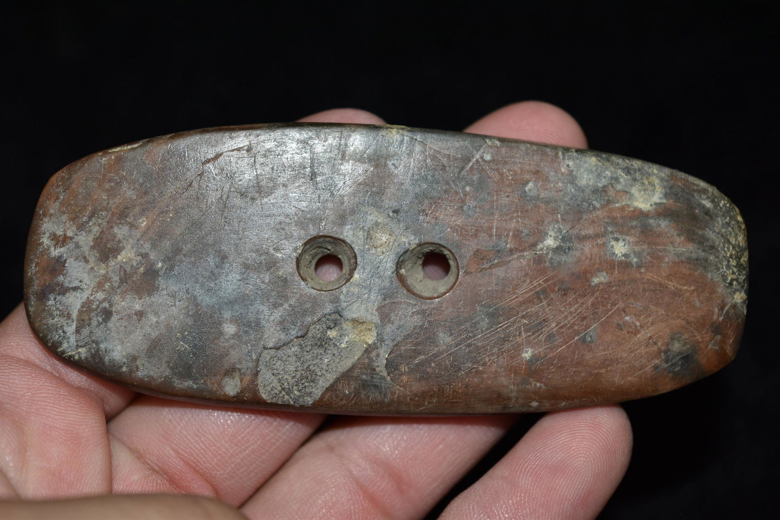 3 7/8" Gorget, Meadows COA, Sumner Co, Tennessee: 3 7/8" Gorget, Meadows COA, Sumner Co, Tennessee