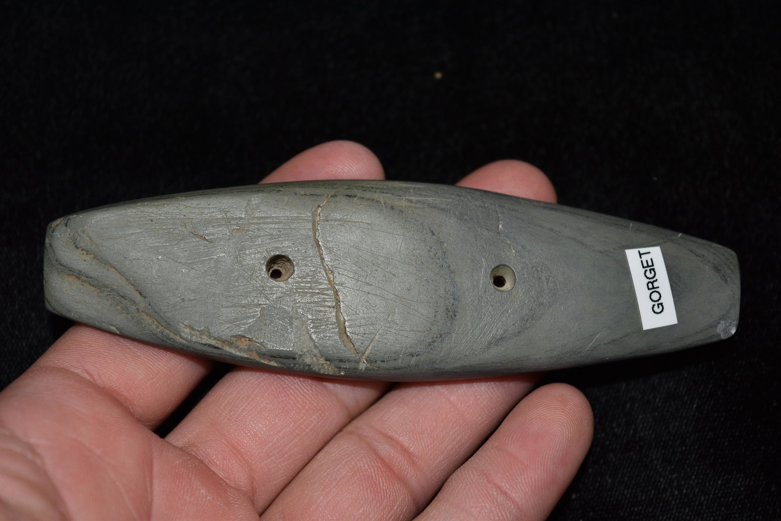 4 3/8" Elliptical Gorget, Bennett COA, Restoration on: 4 3/8" Elliptical Gorget, Bennett COA, Restoration on One End, Marion Co, Ohio