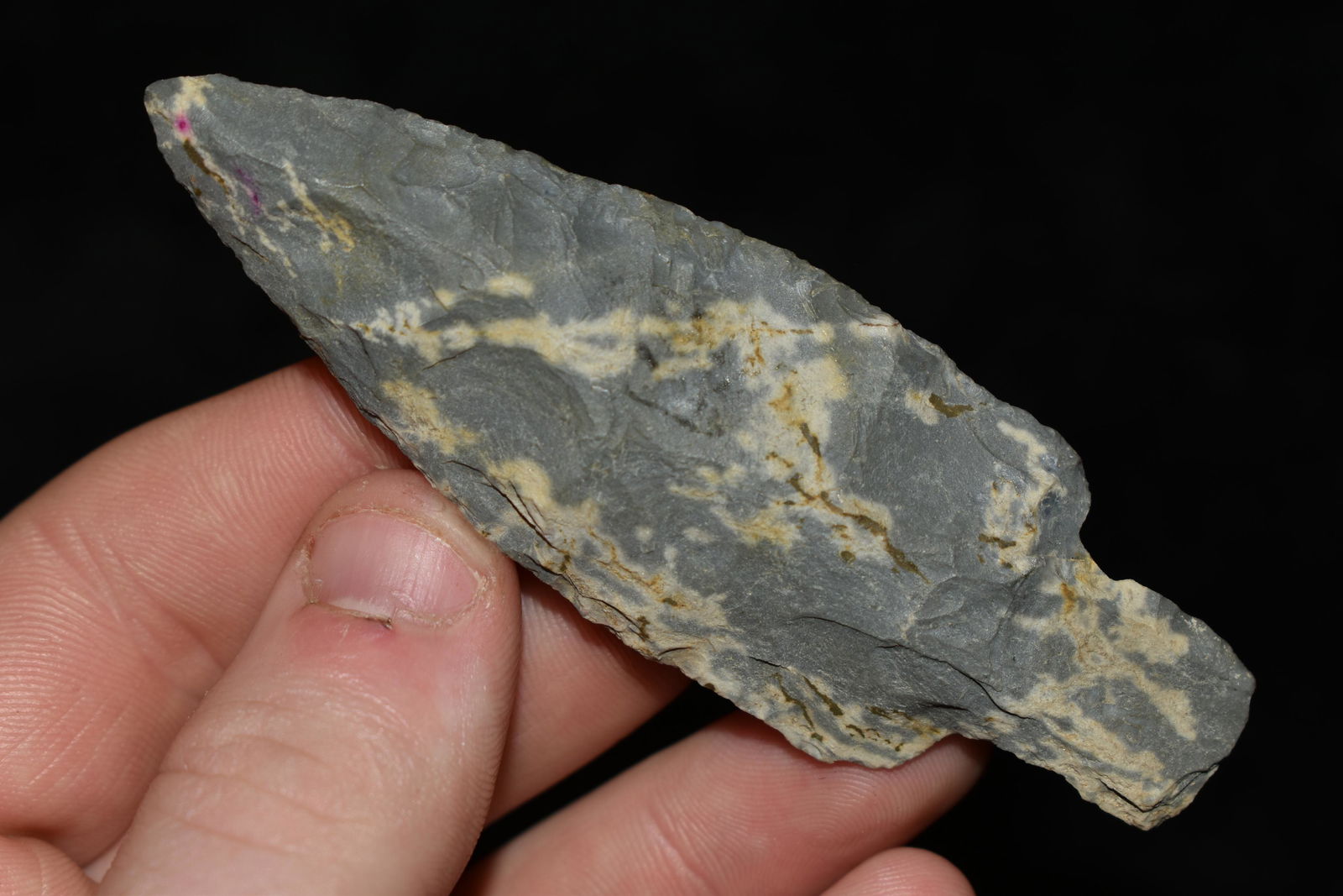 3 1/2" Square Stemed Point found Knox Co., Indiana (1 of 4)