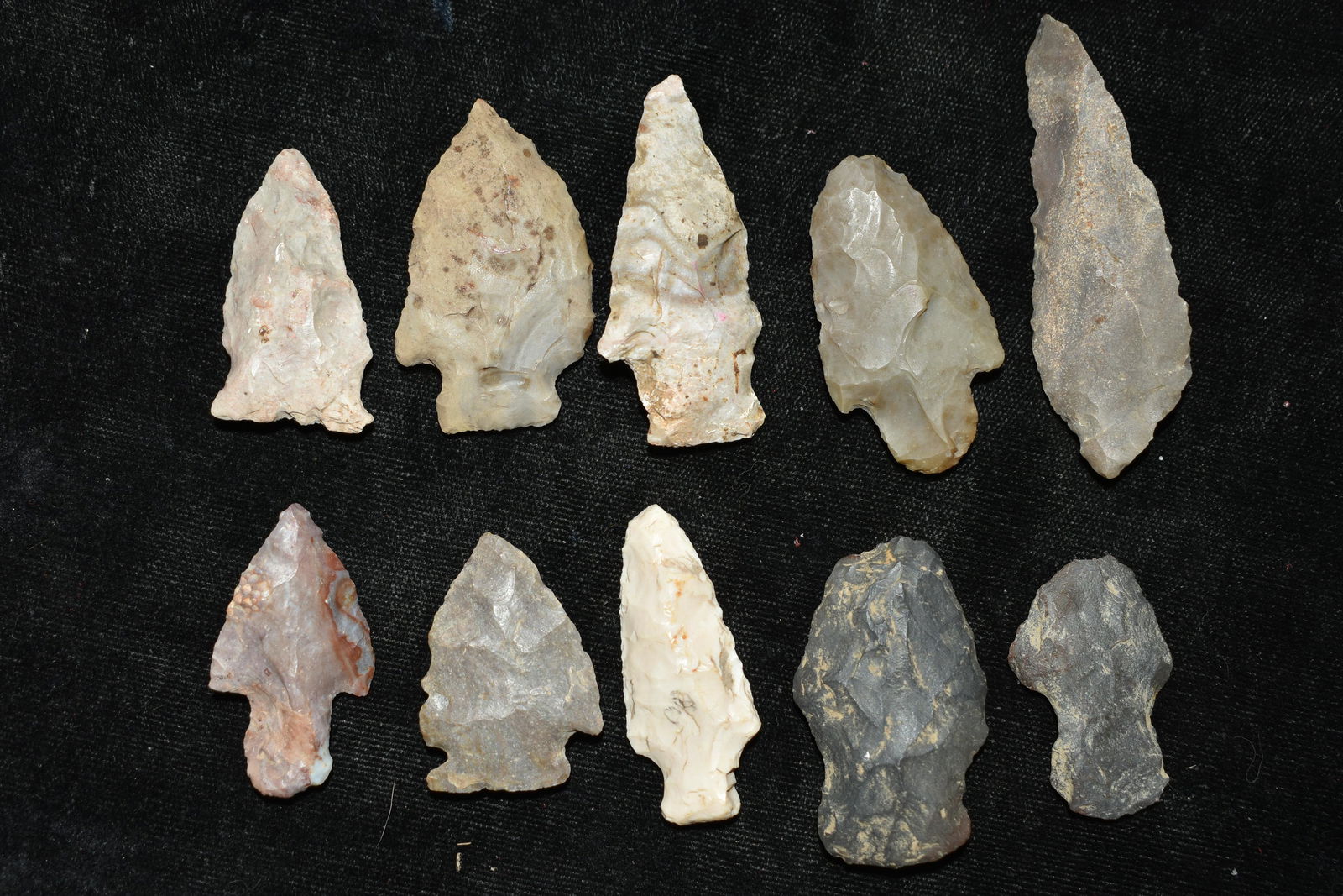 Lot of 10 Archaic/Woodland Points found in (1 of 2)