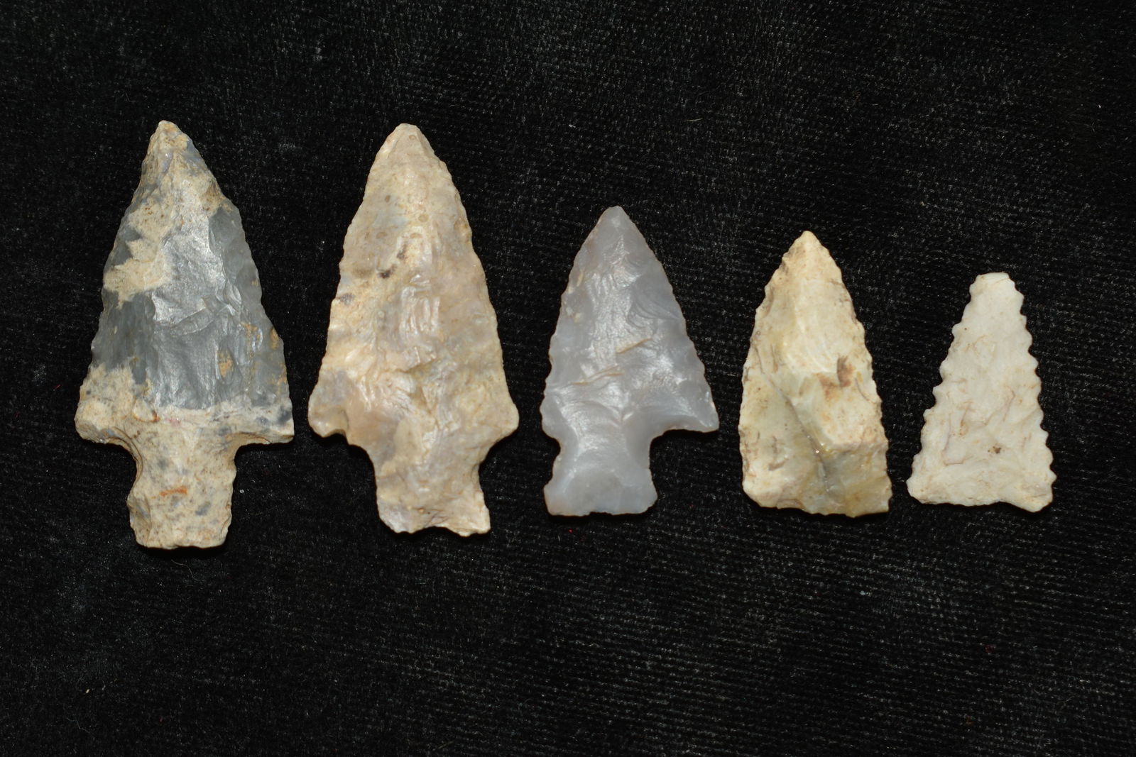 Lot of 5 Common Birdpoints found in Indiana (1 of 2)