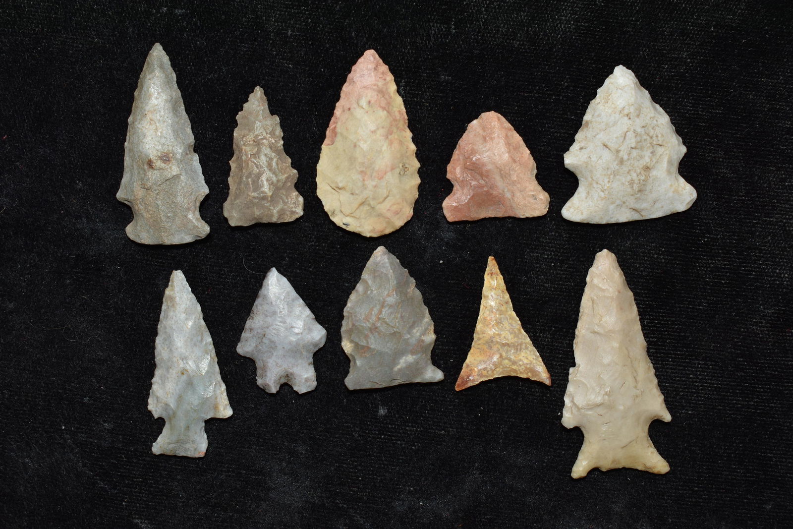 Lot of 10 Archaic Points found in Indiana (1 of 3)