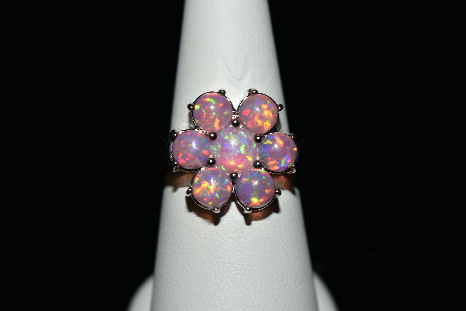 Multi opal sterling ring size 7 1/2 (1 of 5)