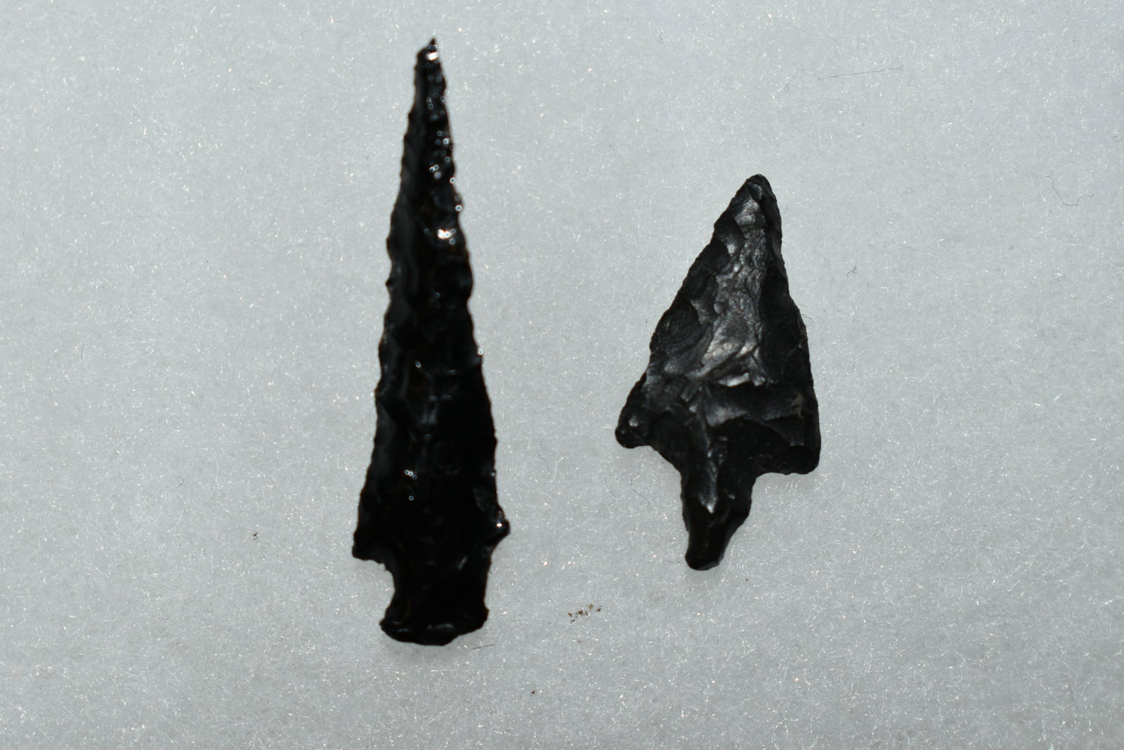 Pair of Columbia River Gem Points, Largest measures 1: Pair of Columbia River Gem Points, Largest measures 1 1/4" This collection contains Wonderful examples of Columbia River Valley Arrowheads and Darts from the Fred Van Ronk Collection. The location of 
