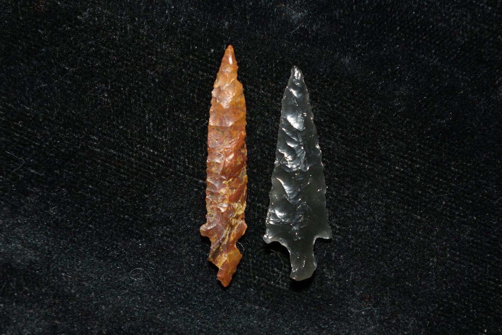 Lot of 2 Columbia River Gem Points, Largest measures 1: Lot of 2 Columbia River Gem Points, Largest measures 1 3/8" This collection contains Wonderful examples of Columbia River Valley Arrowheads and Darts from the Fred Van Ronk Collection. The location of
