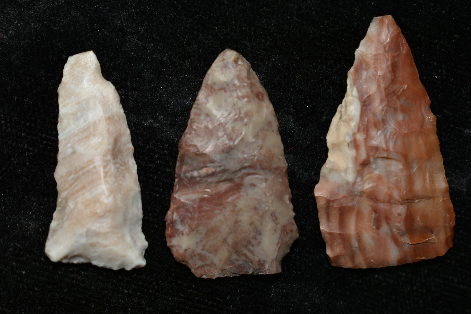 Lot of 3 Columbia River Gem Points, Largest measures 1: Lot of 3 Columbia River Gem Points, Largest measures 1 3/8" This collection contains Wonderful examples of Columbia River Valley Arrowheads and Darts from the Fred Van Ronk Collection. The location of