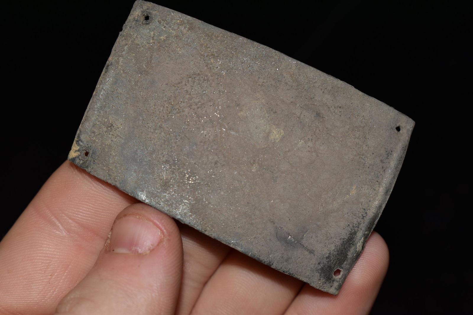 LARGE EARLY HISTORIC FUR TRADE SILVER GORGET BREAST (1 of 3)