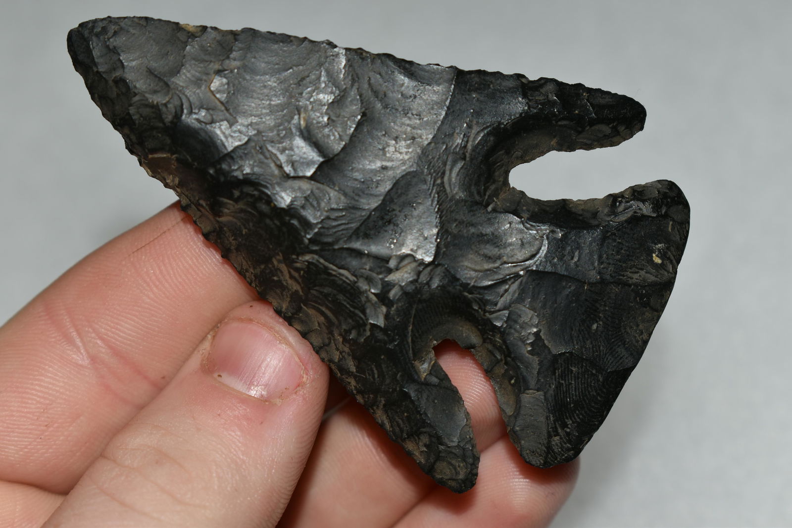 3" LONG AMAZING DEEP NOTCH ARCHAIC BEVEL, VERY NICE (1 of 6)