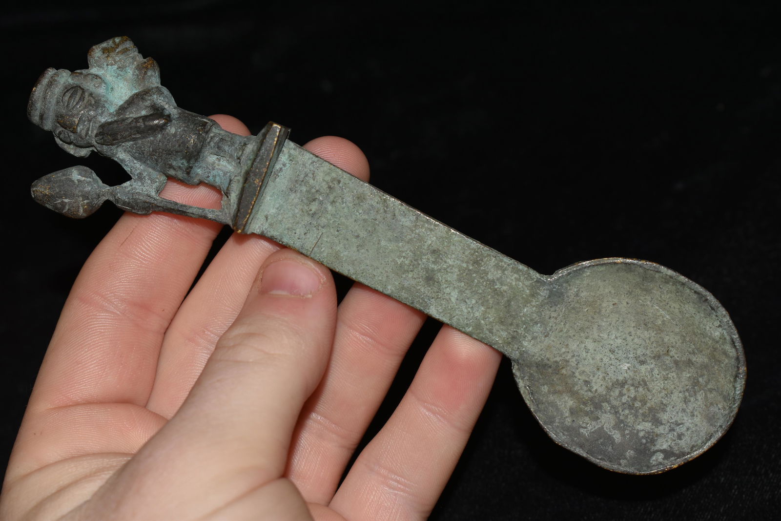 5 7/8" RARE INCA COPPER / GOLD HUMAN EFFIGY SPOON FROM (1 of 6)
