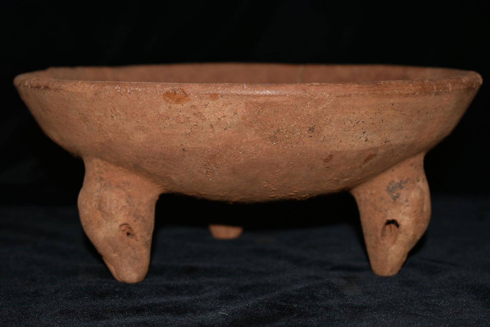 10" WIDE PRE COLUMBIAN  TRIPOD RATTLE LEG BOWL, THE (1 of 6)
