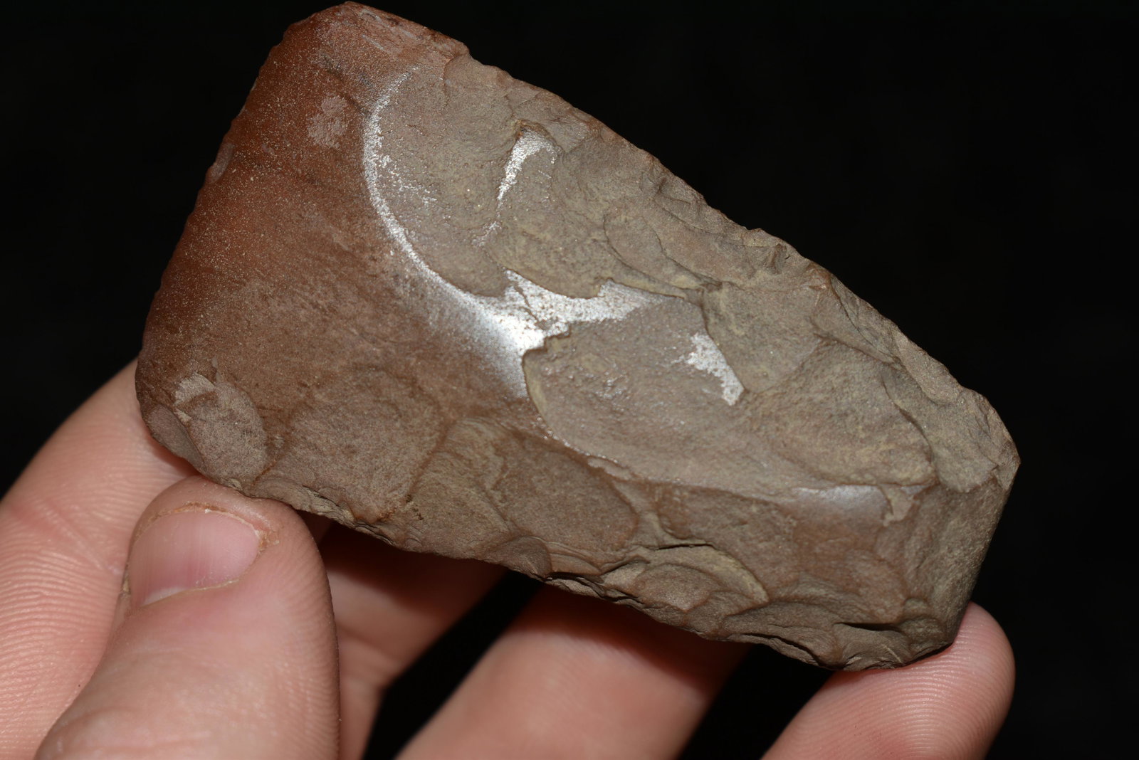 2 1/2" Chert of Basalt Celt, ex Sam Webster Collection,: 2 1/2" Chert of Basalt Celt, ex Sam Webster Collection, Pettis Co., Mo