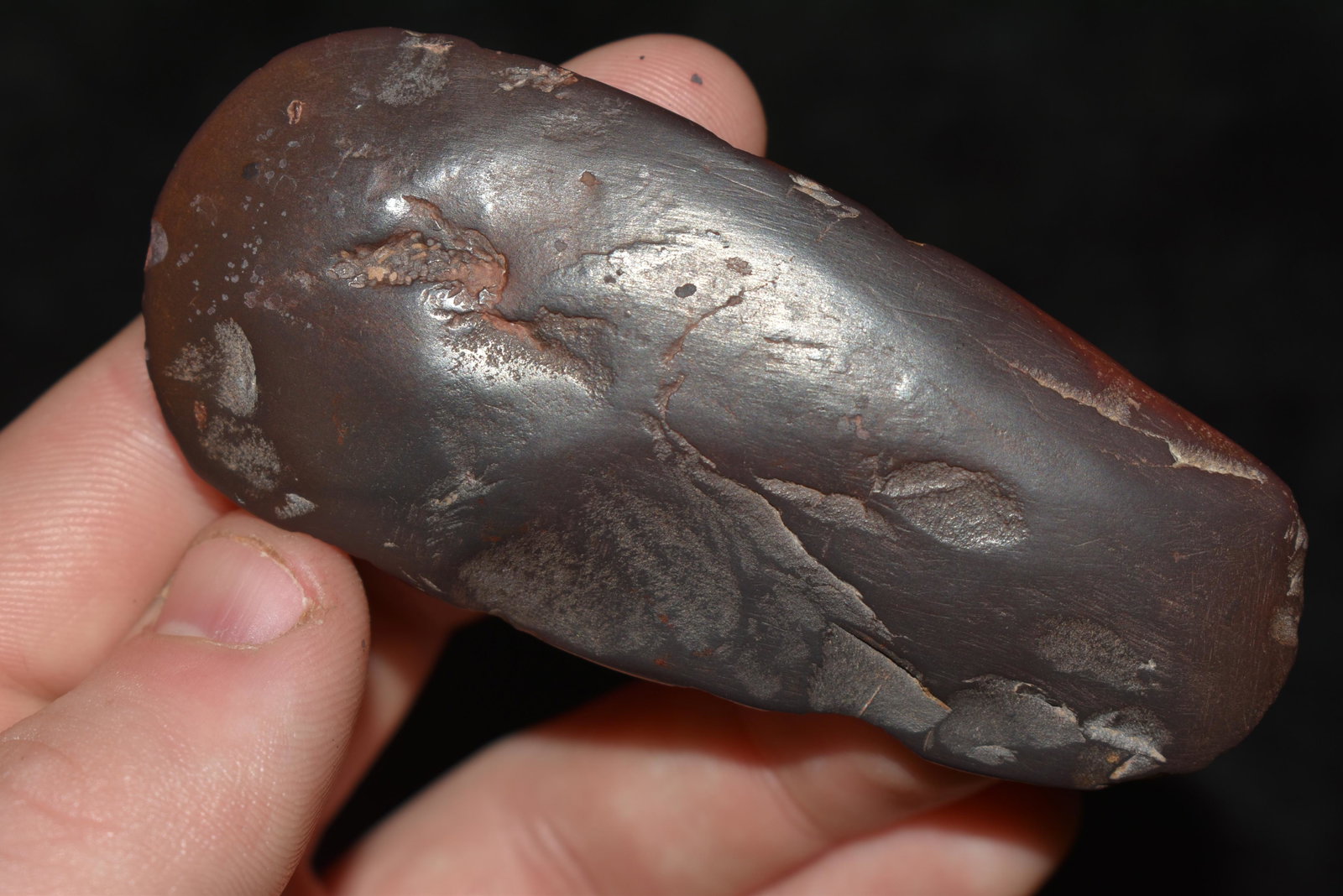 3 1/8" Hemitite Celt, ex Sam Webster Collection, Pettis: 3 1/8" Hemitite Celt, ex Sam Webster Collection, Pettis Co., Mo
