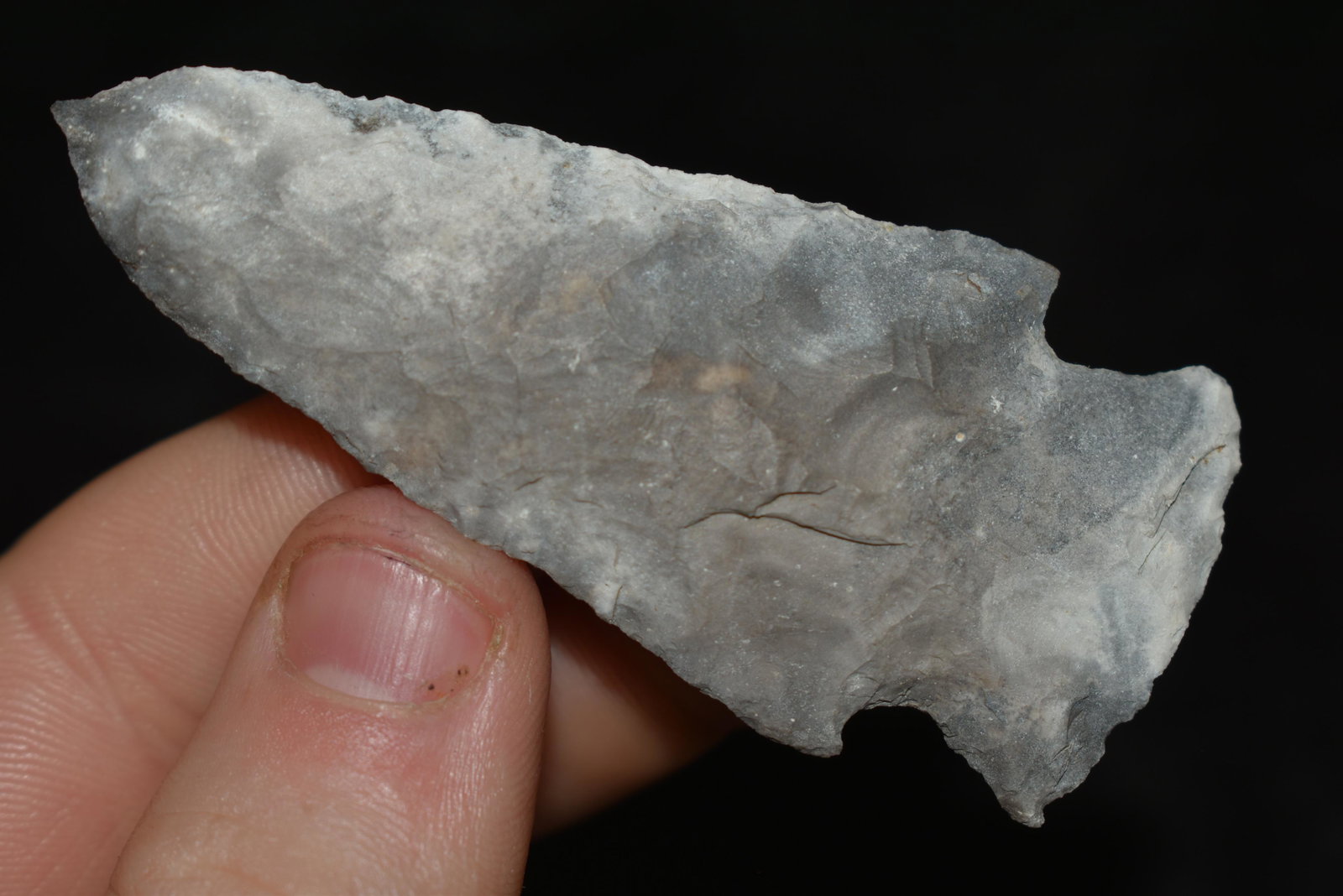 2 3/4" Gibson Found by Dan Simmons in Lincoln Co.,: 2 3/4" Gibson Found by Dan Simmons in Lincoln Co., Missouri in the 90's Authentic Native American Artifact
