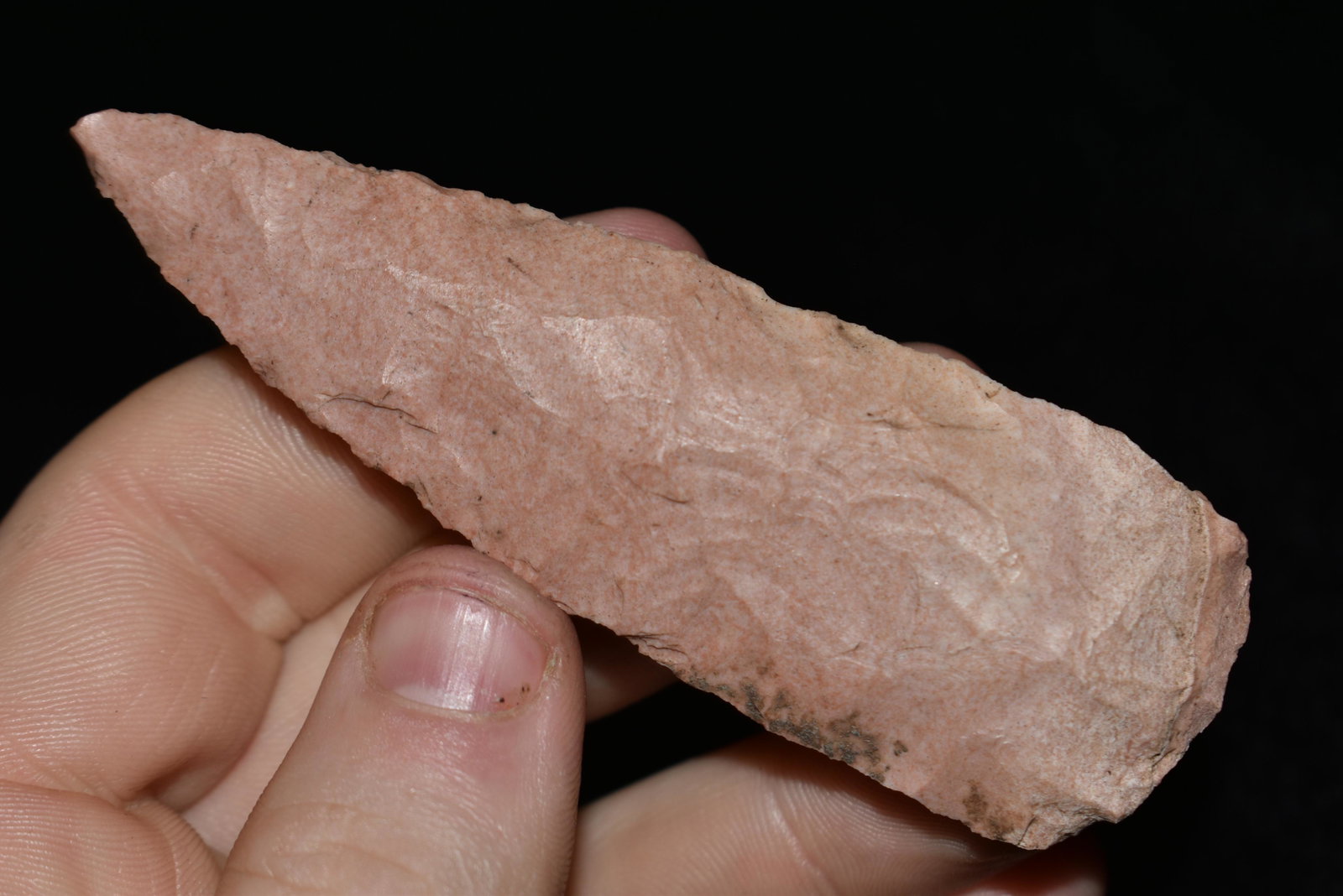 3 1/2" Blade Found by Dan Simmons in Lincoln Co.,: 3 1/2" Blade Found by Dan Simmons in Lincoln Co., Missouri in the 90's Authentic Native American Artifact