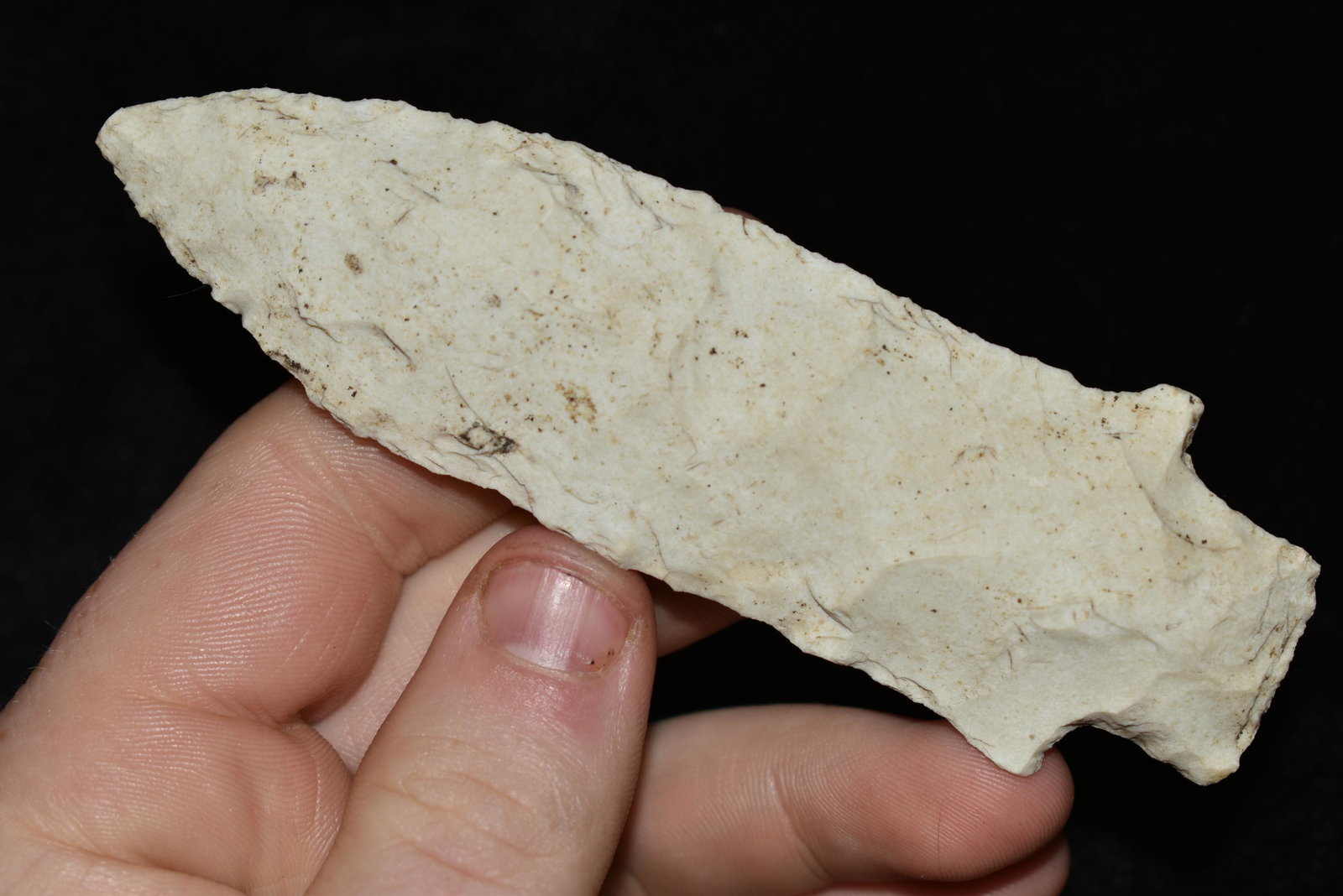 4 1/4" Etley Found by Dan Simmons in Lincoln Co.,: 4 1/4" Etley Found by Dan Simmons in Lincoln Co., Missouri in the 90's Authentic Native American Artifact
