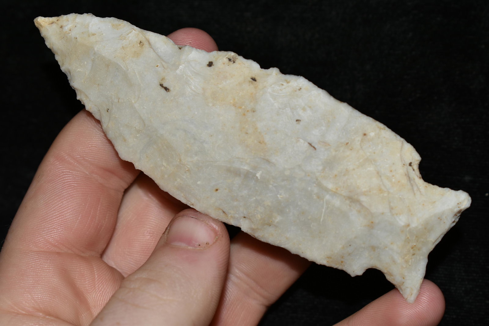 4 1/4" Etley Found by Dan Simmons in Lincoln Co.,: 4 1/4" Etley Found by Dan Simmons in Lincoln Co., Missouri in the 90's Authentic Native American Artifact