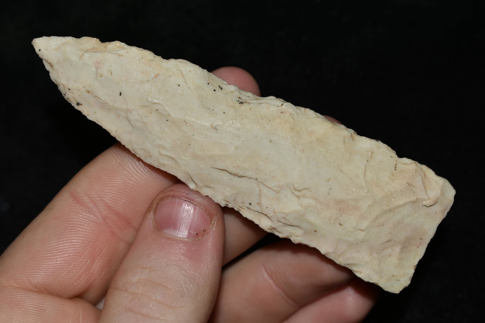 3 3/4" Nebohill Found by Dan Simmons in Lincoln Co.,: 3 3/4" Nebohill Found by Dan Simmons in Lincoln Co., Missouri in the 90's Authentic Native American Artifact