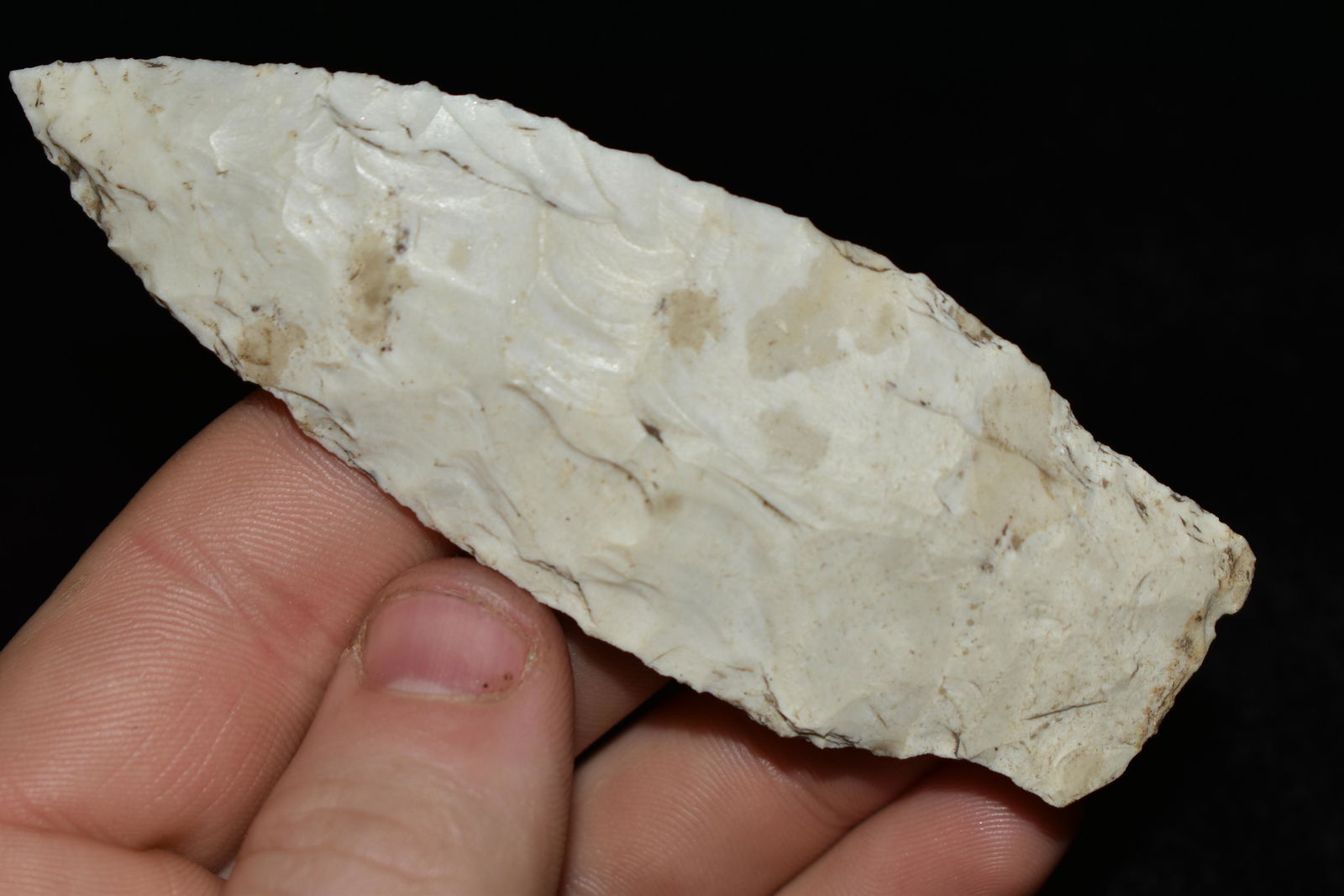 3 3/4" Archaic Stemmed Point, Brown Co., Illinois found: 3 3/4" Archaic Stemmed Point, Brown Co., Illinois found by Roger Luckett Authentic Native American Artifact