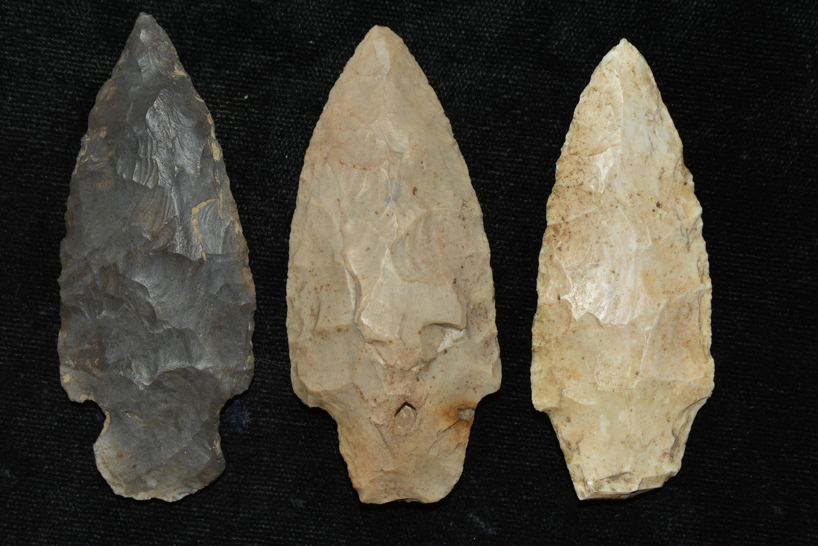 Lot of 3 Adena's found by Dan Simmons in Lincoln Co.,: Lot of 3 Adena's found by Dan Simmons in Lincoln Co., Missouri in the 90's Authentic Native American Artifact