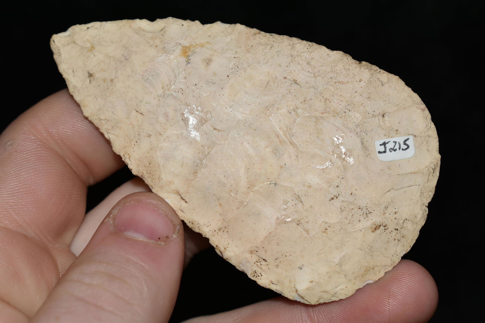 3 3/8" Hopewell Northblade, Merodsia, Brown Co.,: 3 3/8" Hopewell Northblade, Merodsia, Brown Co., Illinois, Thin, Ex Mitch Lewis