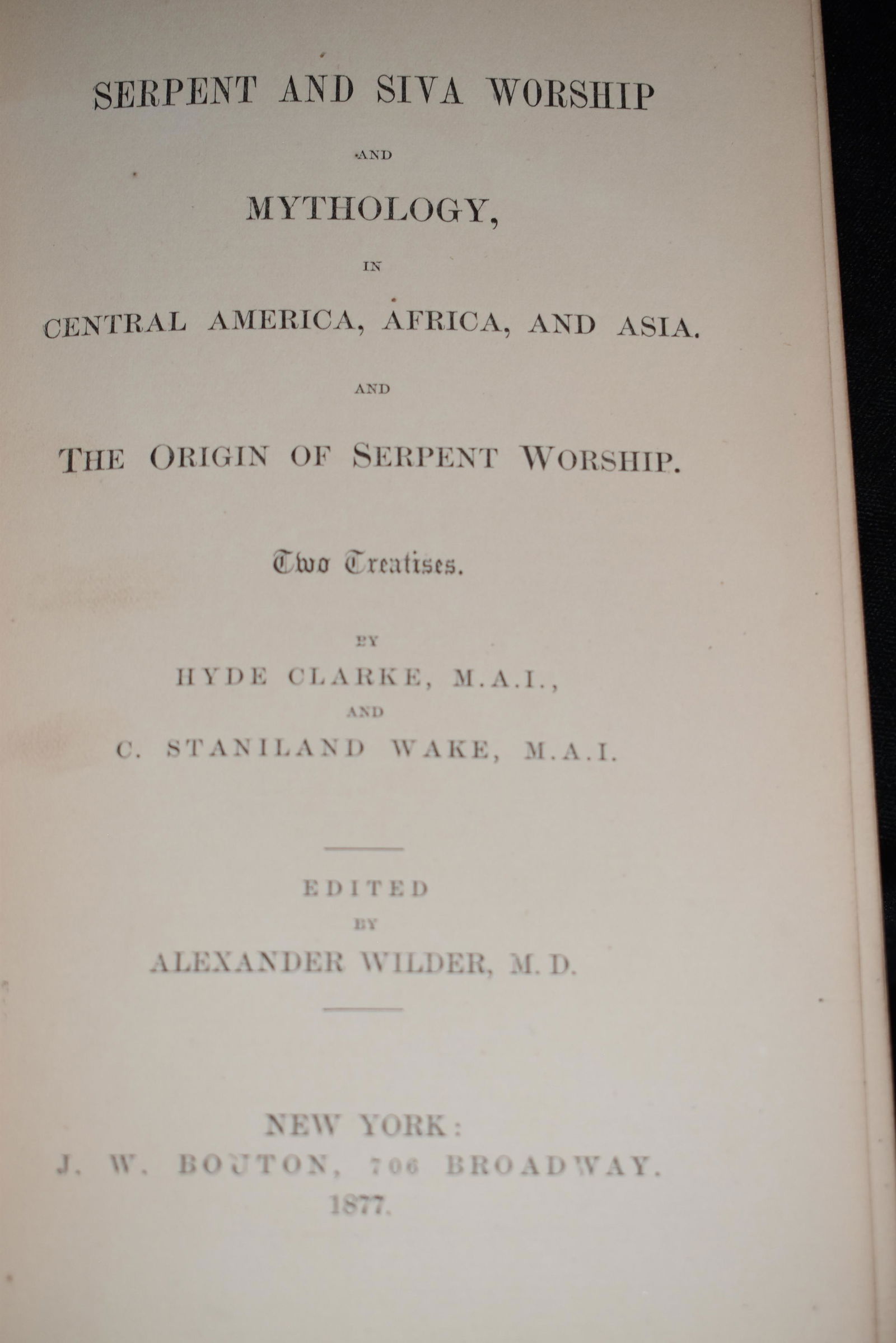 1877 Serpent And Siva Worship And Mythology by Wilder (1 of 2)