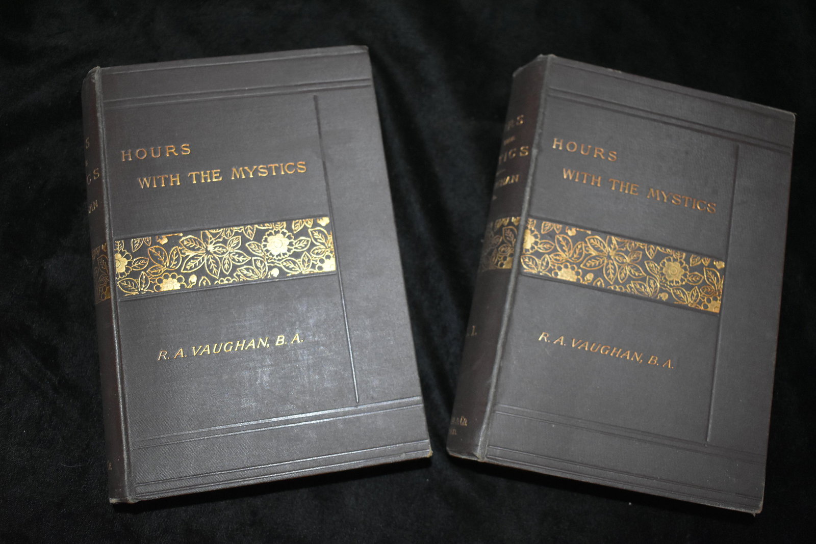 1879 HOURS WITH THE MYSTICS by Robert Alfred Vaughan: 1879 HOURS WITH THE MYSTICS by Robert Alfred Vaughan. Published by Strahan & Company Limited, London Hardcover. Condition: Very Good. 3rd Edition. 2 vol set. Hardback, brown gilt decorated cloth. 372