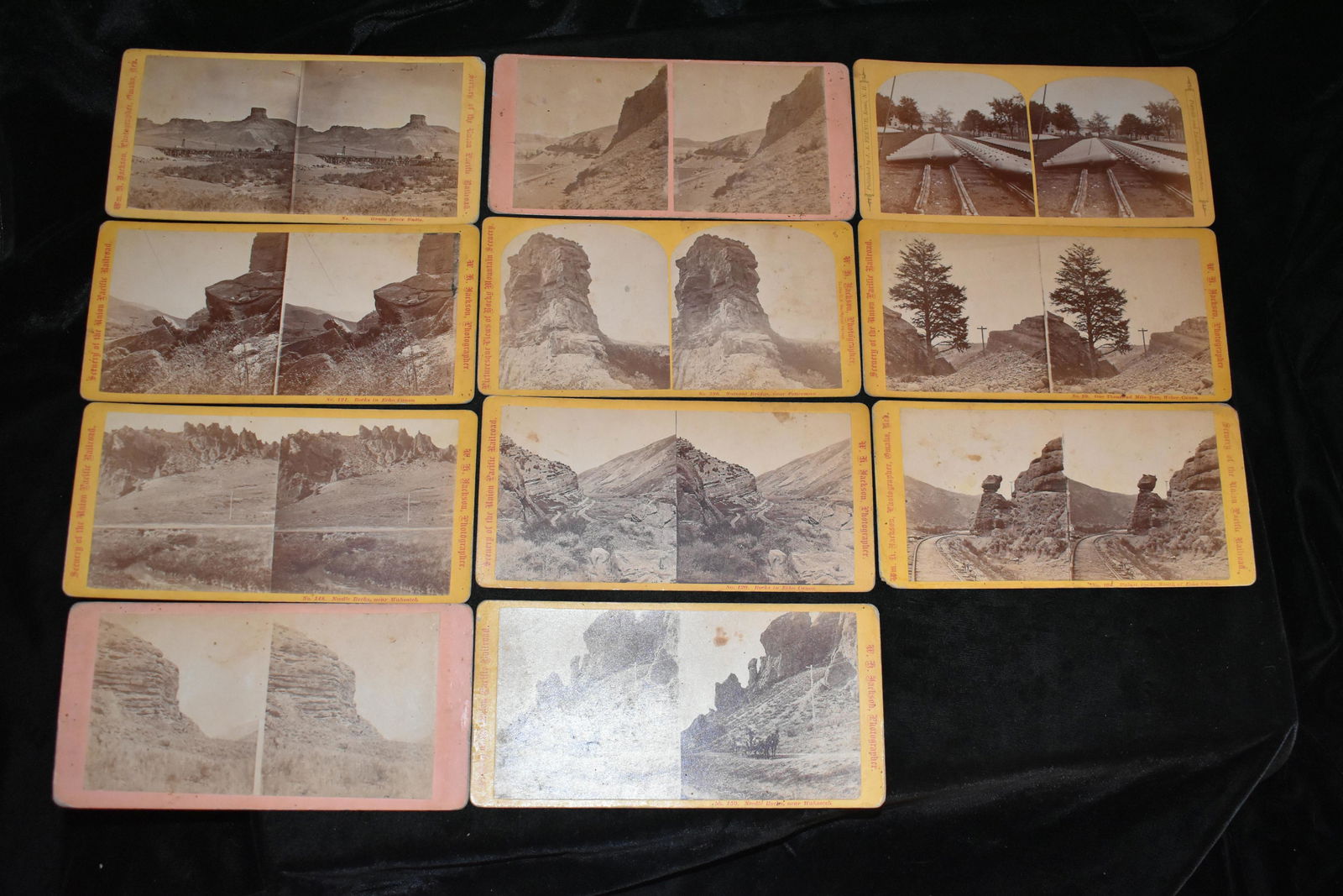 11 Stereoscope Cards of Railroad Scenery 1800' (1 of 3)