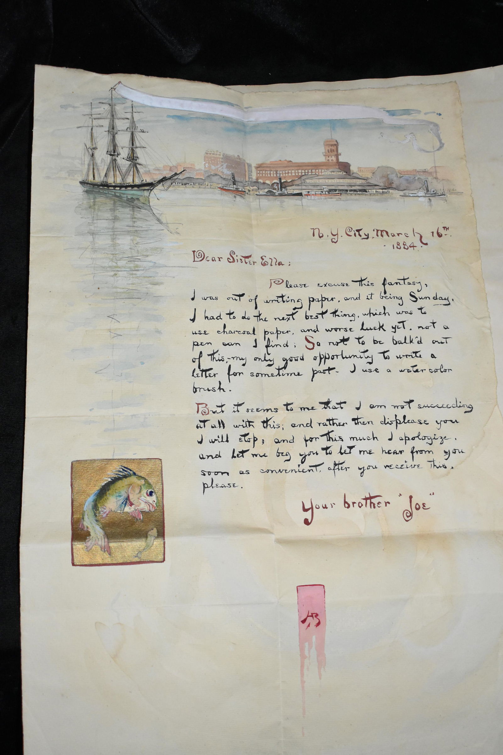 Early HENRY JOSEPH BREUER Letters 1882 & 1884 (1 of 11)