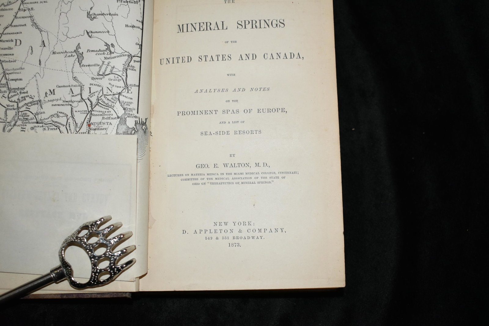 Mineral springs of the U. S. and Canada. 1873 1st Ed: The Mineral springs of the United States and Canada. With Analyses and Notes on the Prominent Spas of Europe, and a list of Sea-Side Resorts. USA, Canada. by G. E. Walton. Published by New York, D. Ap