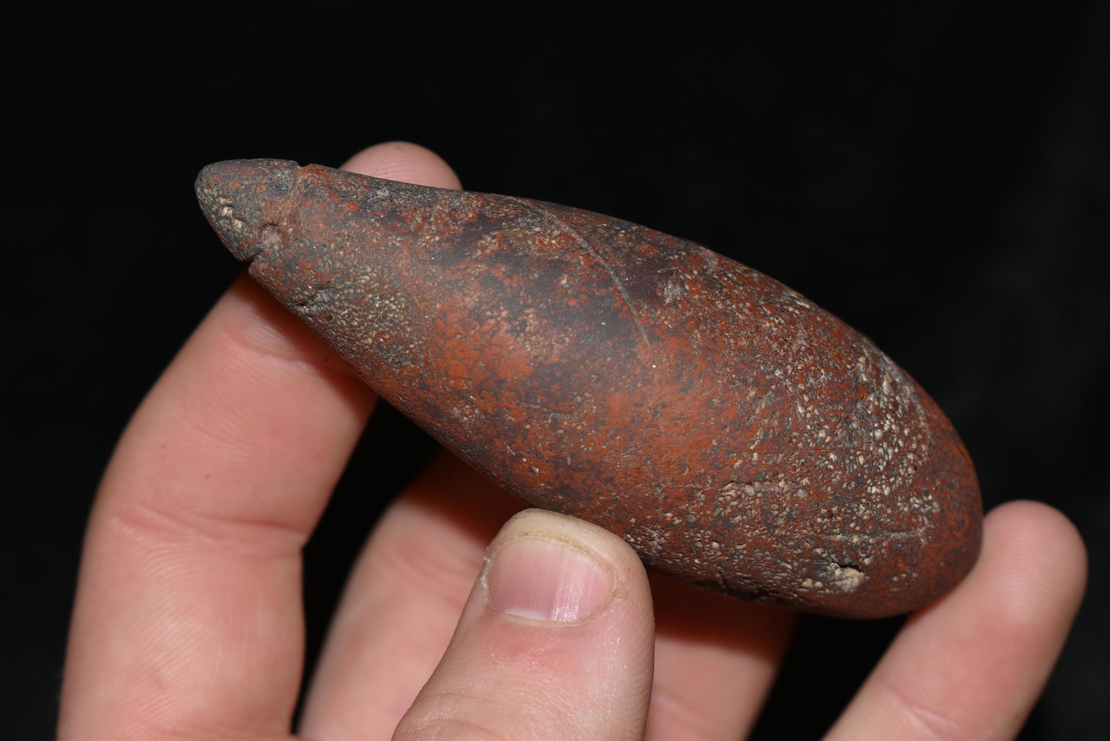 3 1/2" Hematite Snyder Plummet found in Scott Co., (1 of 6)