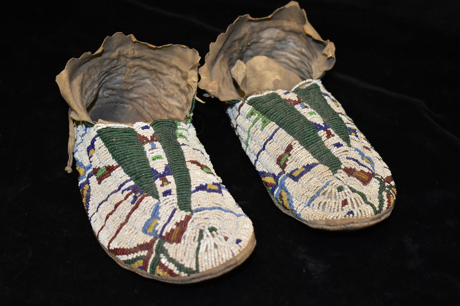 10" Pair of Authentic Native American Beaded Moccasin's (1 of 4)