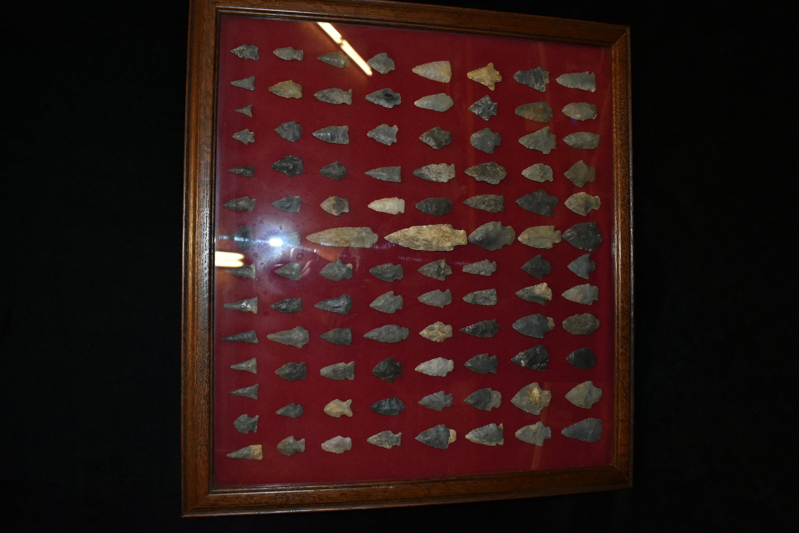 21" x 22 1/2" Frame Including Approximately 96 Arrowhea (1 of 7)