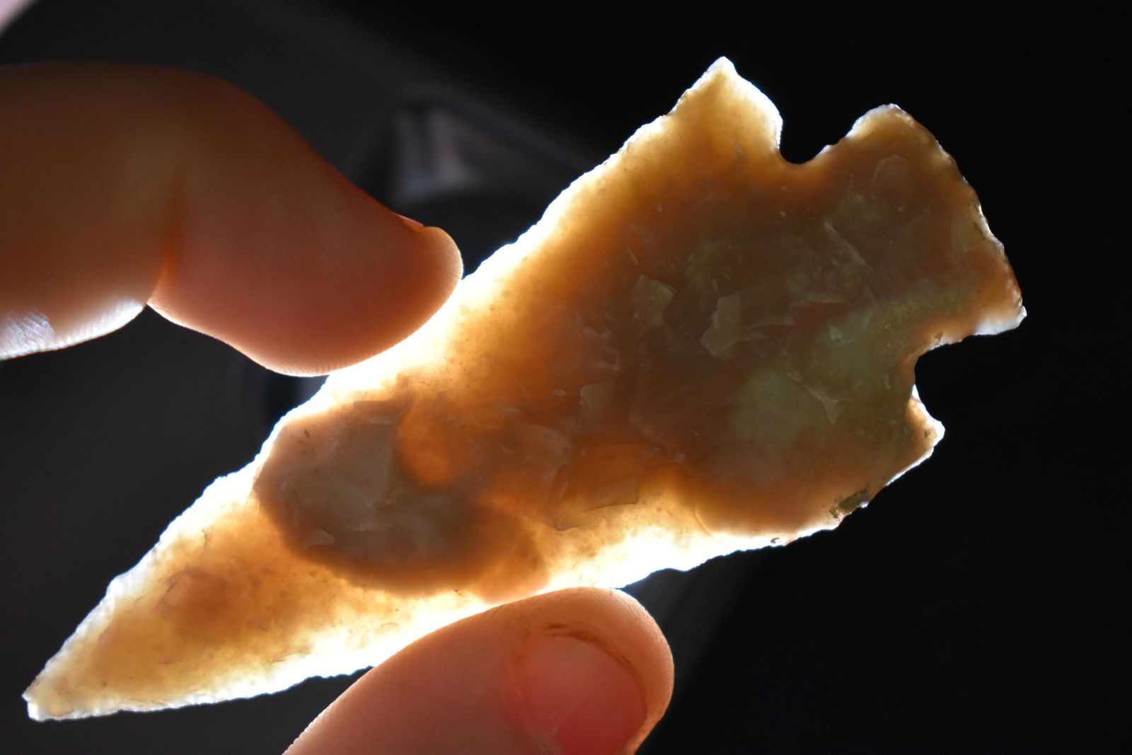 3"  Corner Notch found in Texas, highly translucent, (1 of 5)