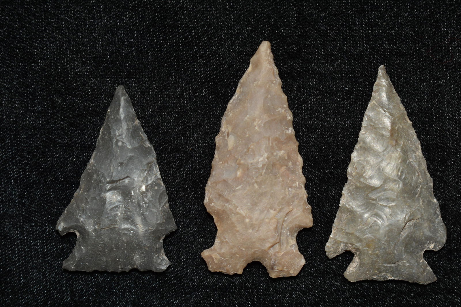 Lot of 3 Arrowheads, Found in Texas, Native American (1 of 2)