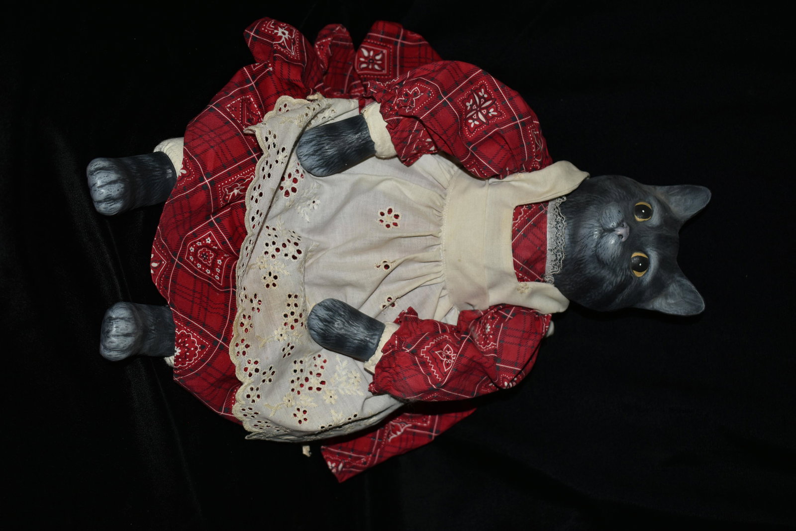 23" Vintage Cat Doll Figure Porcelain Ceramic Dress Up: 23" Vintage Cat Doll Figure Porcelain Ceramic Dress Up Play