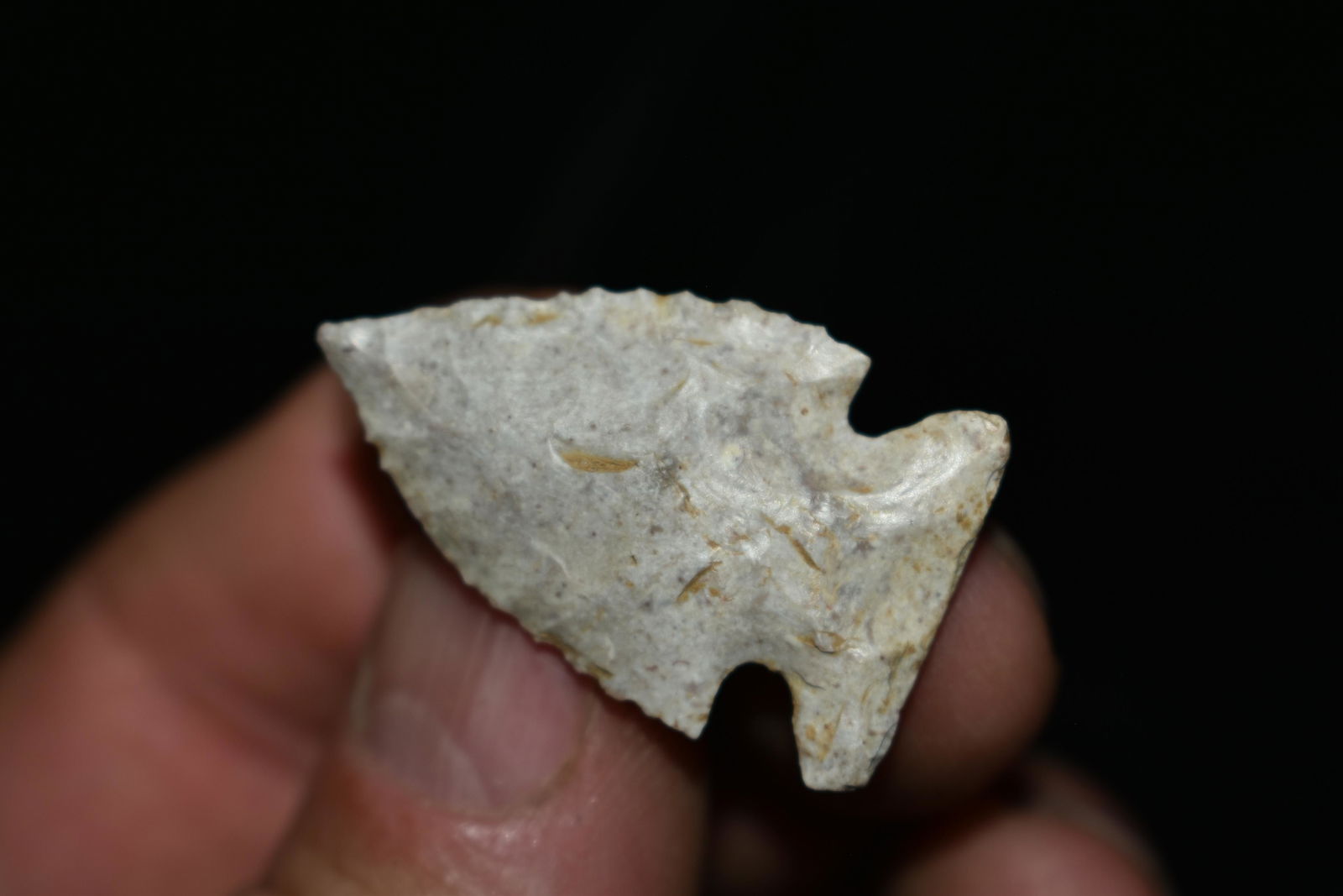 1 3/8" Finely Made Woodland Arrowhead: 1 3/8" Finely Made Woodland Arrowhead Found in Audrain County, Mo by Dennis Singleton. Authentic Ancient Pre-Historic Native American Indian Artifact